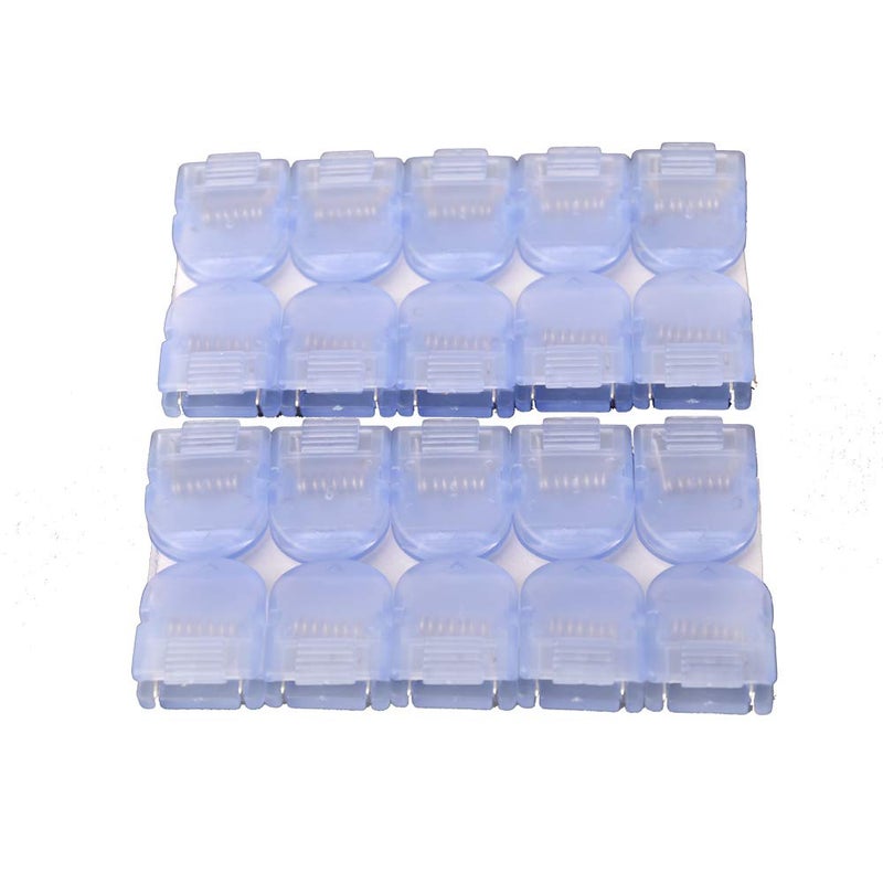 مايك مشبك حجرة لوحة مايك للألواح القماشية مقاس قياسي سعة 40 ورقة، عبوة من 20 قطعة باللون الأزرق الشفاف (كاليفورنيا) - Image 1